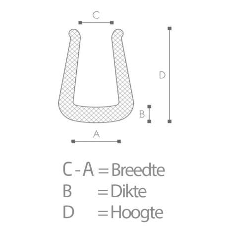 U-profiel long leg van schuim (per strook) gebruik: U-profiel long leg van schuim (per strook)