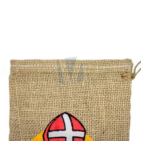 Jute zak met Sinterklaas opdruk 15 x 25 cm gebruik: Jute zak met Sinterklaas opdruk 15 x 25 cm